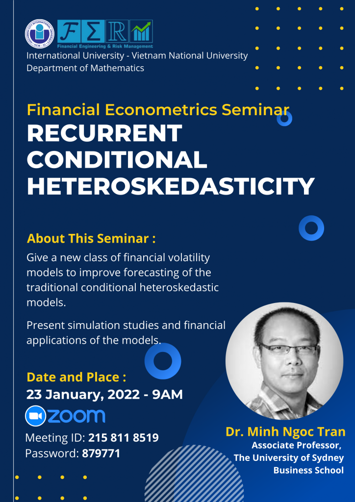 Applied Mathematics and Financial Econometrics Seminar by Prof. Minh-Ngoc Tran, University of Sydney