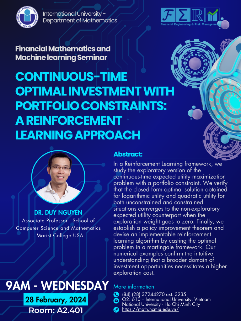 Seminar Toán tài chính và Học máy-PGS. Duy Nguyễn, ĐH Marist, New York